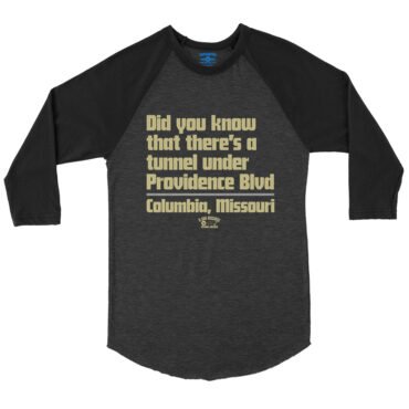 Tunnel Under Providence Blvd Columbia Mo Baseball T-Shirt - Black-HBlack