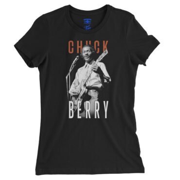 Graphic Chuck Berry Guitar Ladies T-Shirt - Relaxed Fit - Vintage Black