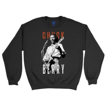 Graphic Chuck Berry Guitar Crewneck Sweatshirt - Black