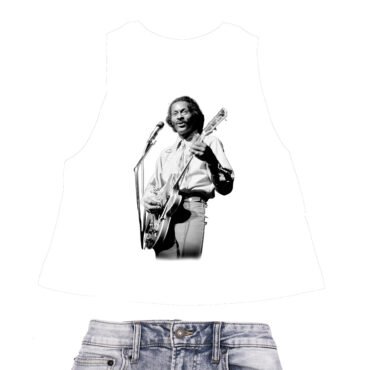 Chuck Berry Photo Racerback Crop Top - Women's - White