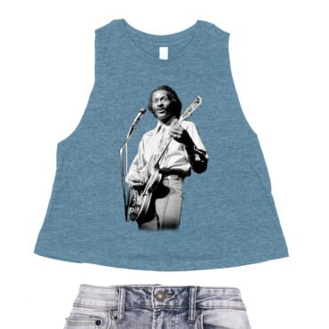 Chuck Berry Photo Racerback Crop Top - Women's - Heather Deep Teal