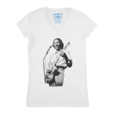 Chuck Berry Photo V-Neck T Shirt - Women's - White