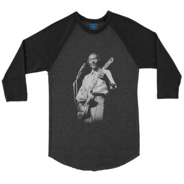 Chuck Berry Photo Baseball T-Shirt - Black-HBlack