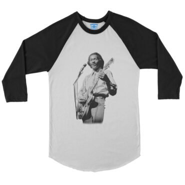 Chuck Berry Photo Baseball T-Shirt - White-Black