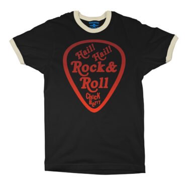Hail! Hail! Rock n Roll! Chuck Berry Ringer T-Shirt - Black-Cream