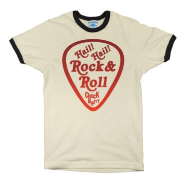 Hail! Hail! Rock n Roll! Chuck Berry Ringer T-Shirt - Cream-Black