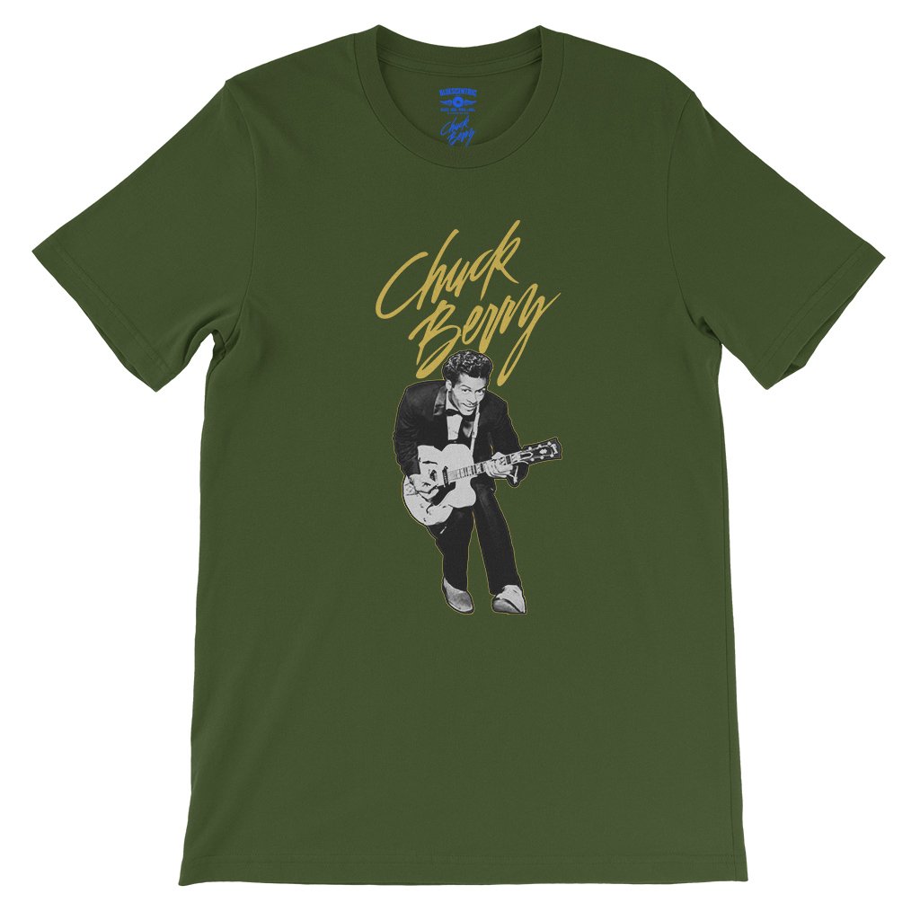 Chuck Berry Duck Walking T-Shirt - Lightweight Vintage Style - Olive