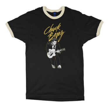 Chuck Berry Duck Walking Ringer T-Shirt - Black-Cream