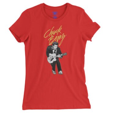 Chuck Berry Duck Walking Ladies T-Shirt - Relaxed Fit - Red