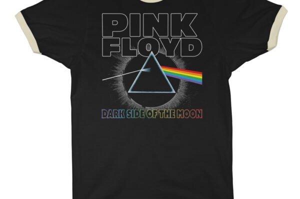 Pink Floyd Dark Side of the Moon Ringer T-Shirt - Black-Cream