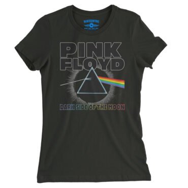 Pink Floyd Dark Side of the Moon Ladies T-Shirt - Relaxed Fit - Vintage Black