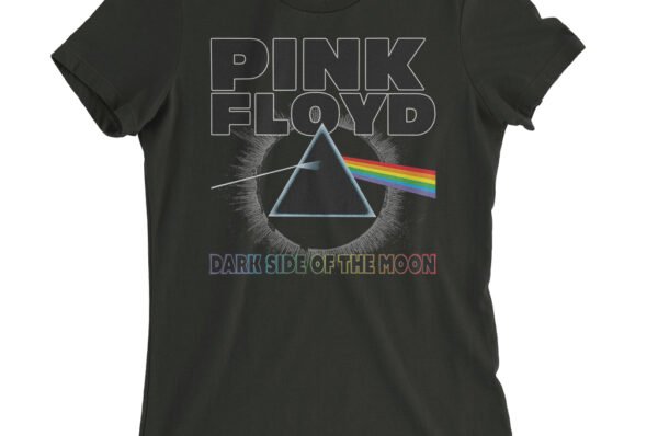 Pink Floyd Dark Side of the Moon Ladies T-Shirt - Relaxed Fit - Vintage Black