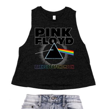 Pink Floyd Dark Side of the Moon Racerback Crop Top - Women's - Black