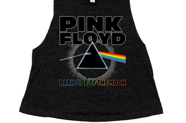 Pink Floyd Dark Side of the Moon Racerback Crop Top - Women's - Black