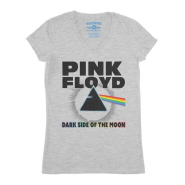 Pink Floyd Dark Side of the Moon V-Neck T Shirt - Women's - Athletic Heather