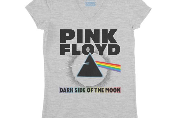 Pink Floyd Dark Side of the Moon V-Neck T Shirt - Women's - Athletic Heather