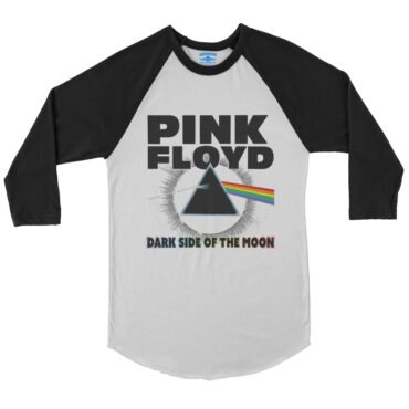 Pink Floyd Dark Side of the Moon Baseball T-Shirt - White-Black