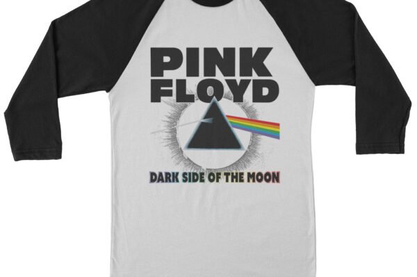 Pink Floyd Dark Side of the Moon Baseball T-Shirt - White-Black
