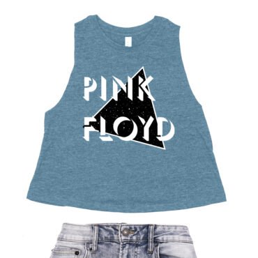Pink Floyd in Space Racerback Crop Top - Women's - Heather Deep Teal