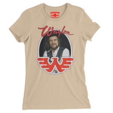 Waylon Jennings Photo Ladies T-Shirt - Relaxed Fit - Sand Dune