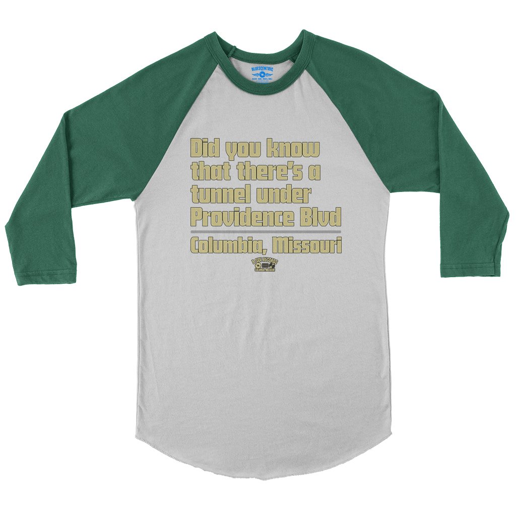 Tunnel Under Providence Blvd Columbia Mo Baseball T-Shirt in White Kelly