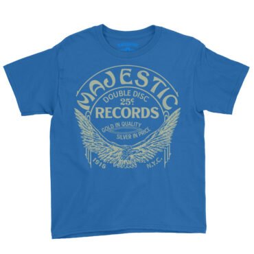 Majestic Records Gold Eagle Youth T-Shirt - Lightweight Children & Toddlers - Blue