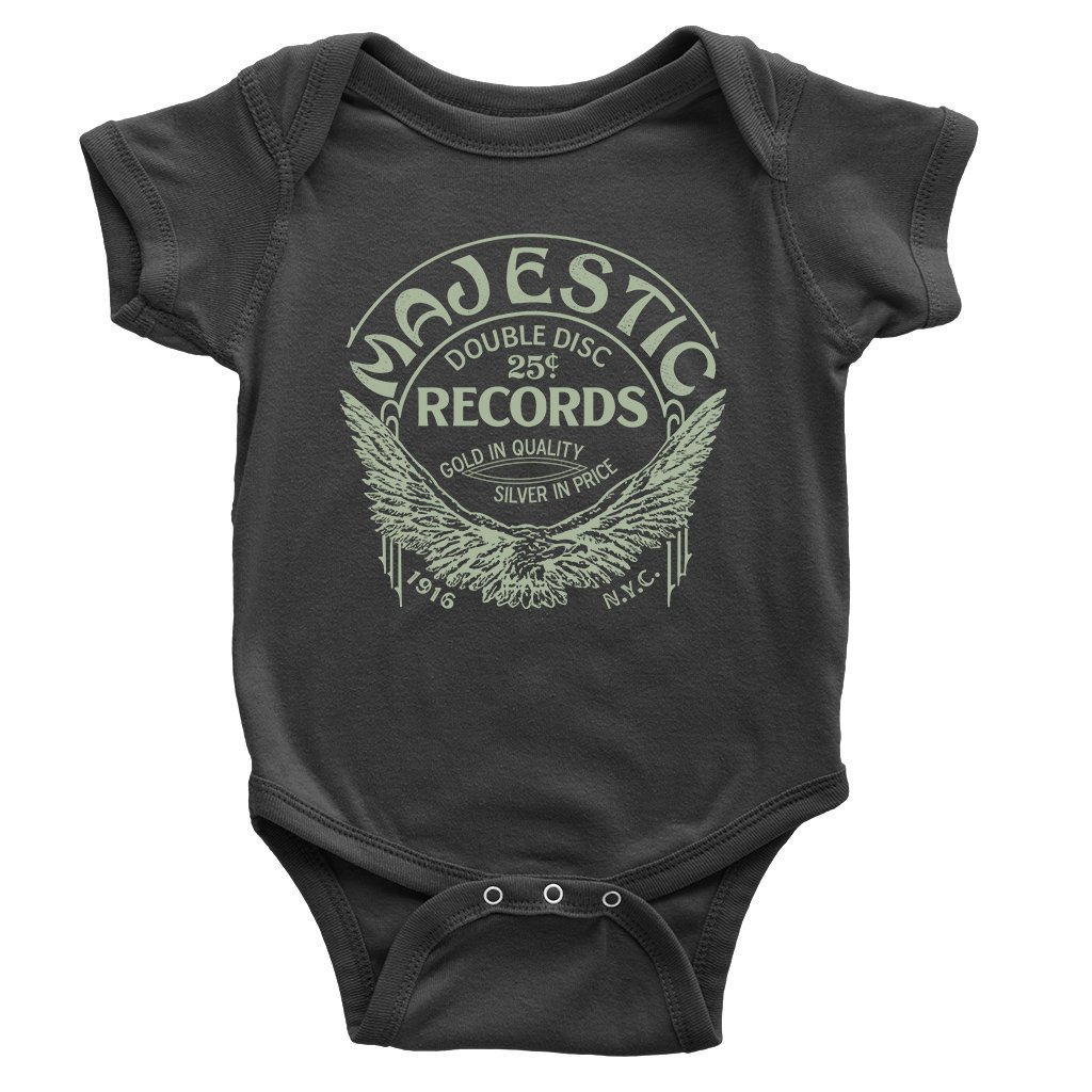 Majestic Records Gold Eagle Baby Onesie - Black