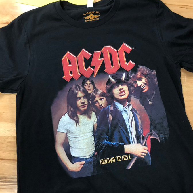 An official Bluescentric Brand AC/DC Highway To Hell T-Shirt