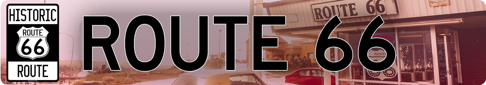 Route 66 highway sign shield vintage americana design