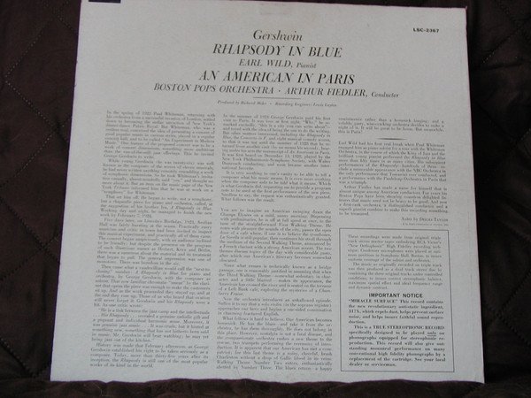 George Gershwin - Arthur Fiedler / Boston Pops Orchestra, Earl Wild-1