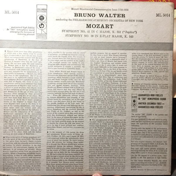 Bruno Walter, Philharmonic-Symphony Orchestra Of New York, Wolfgang Amadeus Mozart-4