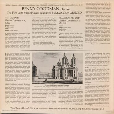 Benny Goodman - Wolfgang Amadeus Mozart / Malcolm Arnold - The Park Lane Music Players-1