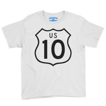 US Route 10 Youth T-Shirt - Lightweight Children & Toddlers - White