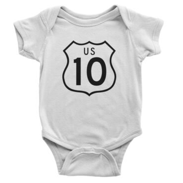 US Route 10 Baby Onesie - White