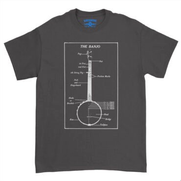 Banjo Diagram T-Shirt - Heavy Cotton - Black
