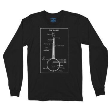 Banjo Diagram Long Sleeve T-Shirt - Black