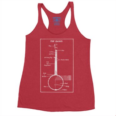Banjo Diagram Racerback Tank - Women's - Vintage Red