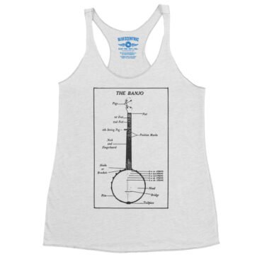 Banjo Diagram Racerback Tank - Women's - Heather White