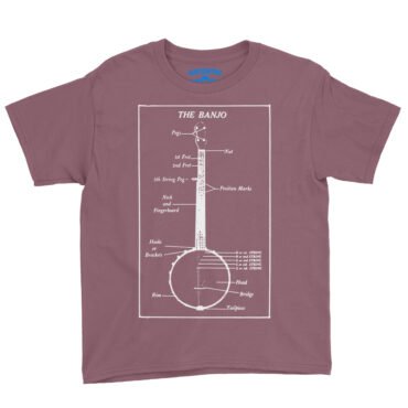 Banjo Diagram Youth T-Shirt - Lightweight Children & Toddlers - Heather Maroon