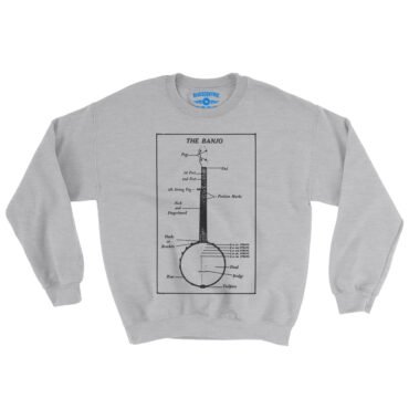 Banjo Diagram Crewneck Sweatshirt - Grey Heather