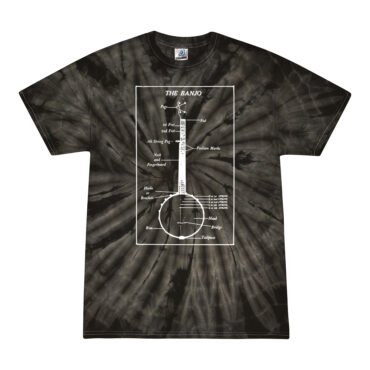 Banjo Diagram Tie-Dye T-Shirt - Black - 5XL