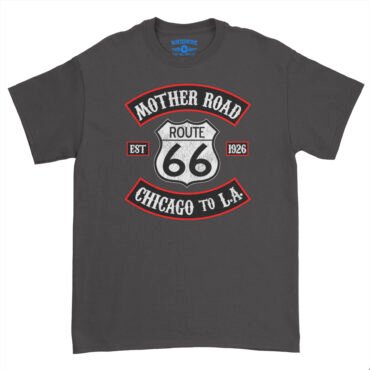 Route 66 Biker T-Shirt - Heavy Cotton - Black