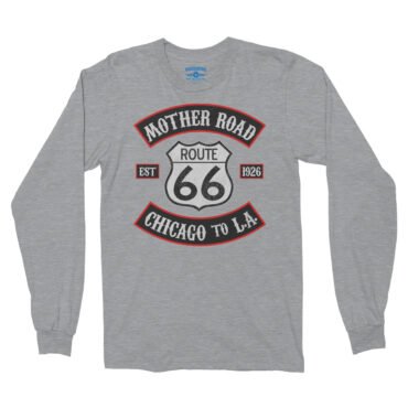 Route 66 Biker Long Sleeve T-Shirt - Sport Grey