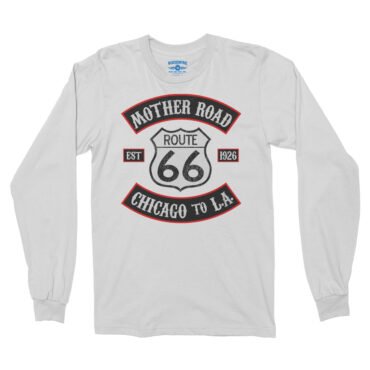 Route 66 Biker Long Sleeve T-Shirt - White