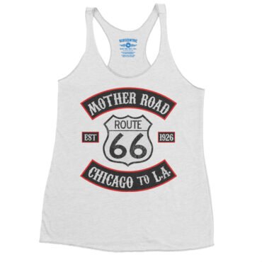 Route 66 Biker Racerback Tank - Women's - Heather White