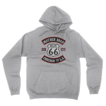Route 66 Biker Hooded Pullover Jacket - Ash