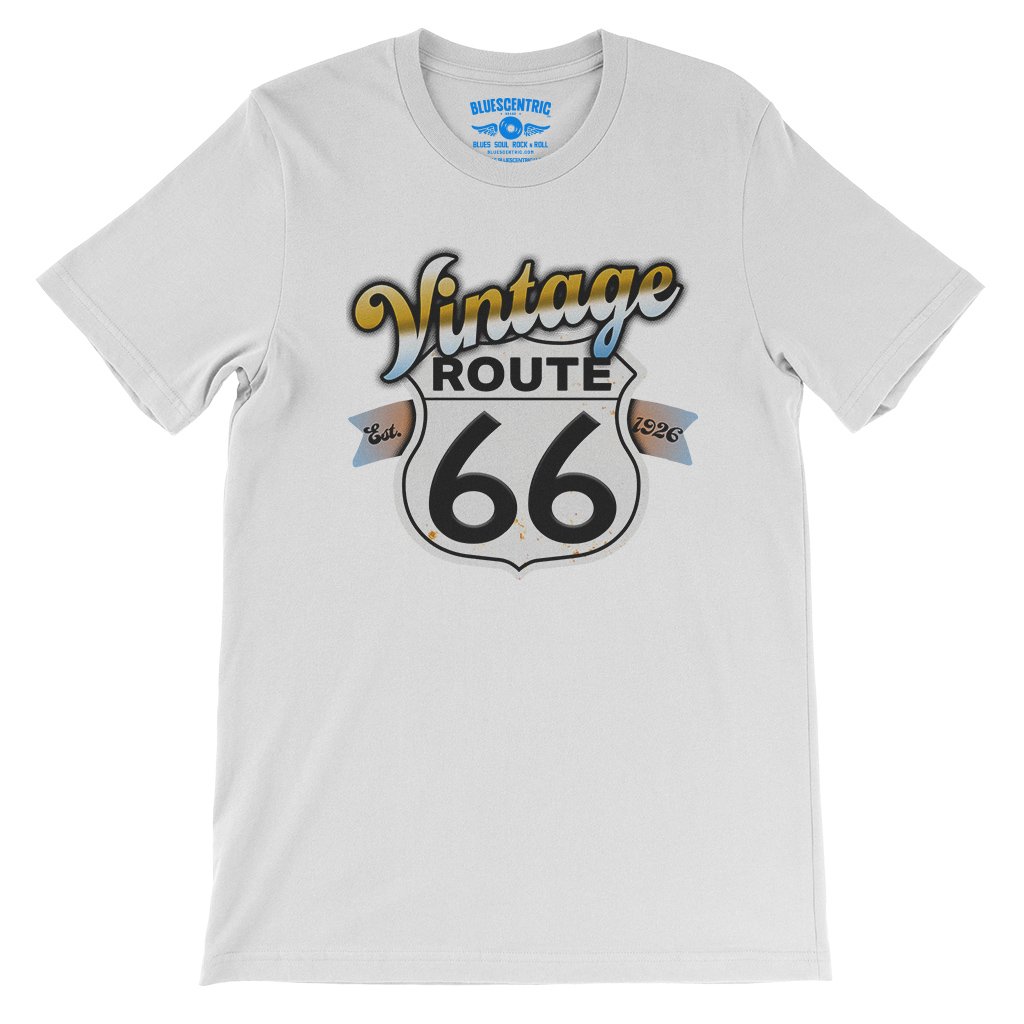 Vintage Route 66 T-Shirt - Lightweight Vintage Style - White