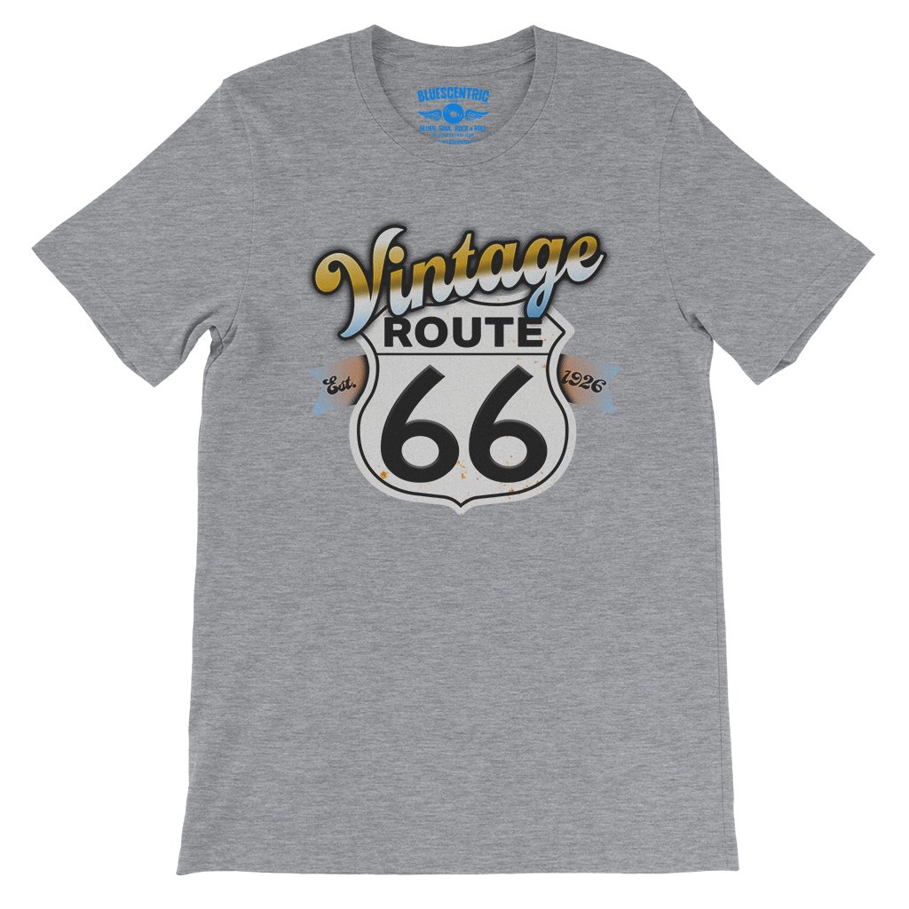 Vintage Route 66 T-Shirt - Lightweight Vintage Style - Athletic Heather