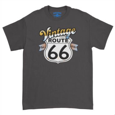 Vintage Route 66 T-Shirt - Heavy Cotton - Black