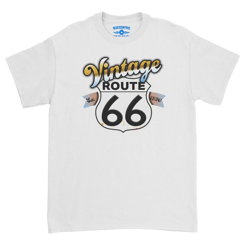 Vintage Route 66 T-Shirt - Heavy Cotton - White